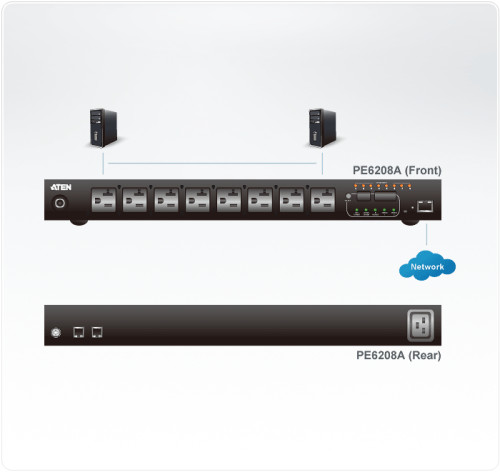 Aten PE6208G unidad de distribución de energía (PDU) 1U Negro 8 salidas AC - Imagen 5
