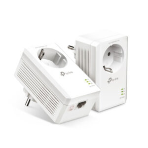 TP-LINK AV1000 PASSTHROUGH POWERLINE KIT, BROADCOM, 1 GIGABIT PORT, 1000MBPS POWERLINE, HOMEPLUG AV2, NEW PLC UTILITY, TWIN PACK