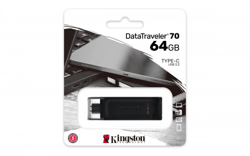 Kingston Technology DataTraveler 70 unidad flash USB 64 GB USB Tipo C 3.2 Gen 1 (3.1 Gen 1) Negro - Imagen 8