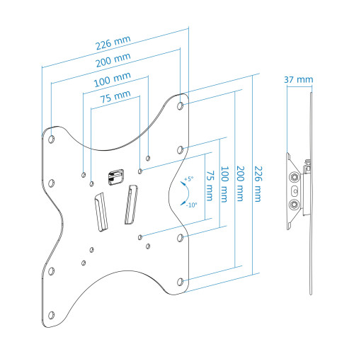 TooQ LP1342T-B soporte de pared para pantalla plana 106,7 cm (42") Negro - Imagen 8