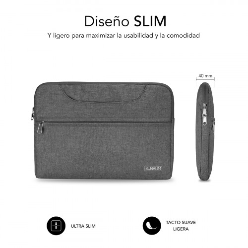 SUBBLIM Funda Ordenador Business Laptop Sleeve 13,3-14" Grey - Imagen 5