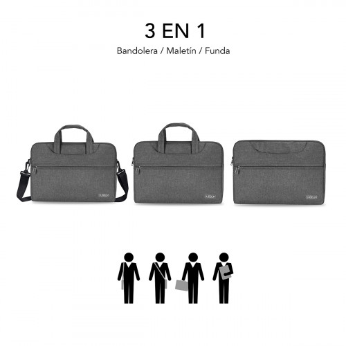 SUBBLIM Funda Ordenador Business Laptop Sleeve 13,3-14" Grey - Imagen 7