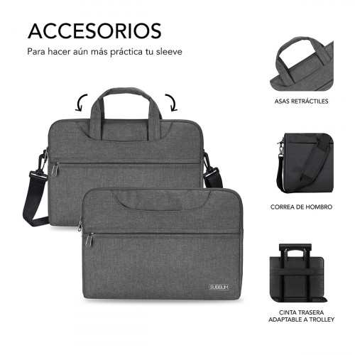SUBBLIM Funda Ordenador Business Laptop Sleeve 13,3-14" Grey - Imagen 8
