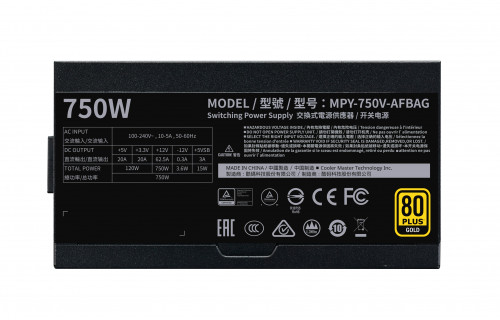 Cooler Master V750 Gold-V2 unidad de fuente de alimentación 750 W 24-pin ATX ATX Negro - Imagen 3