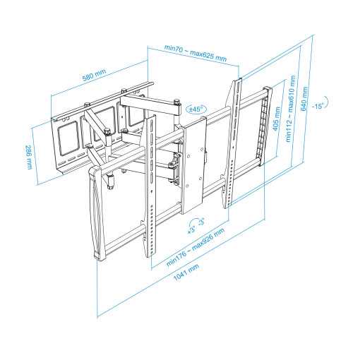 TooQ LP75100TN-B TV mount 152,4 cm (60") Negro - Imagen 12