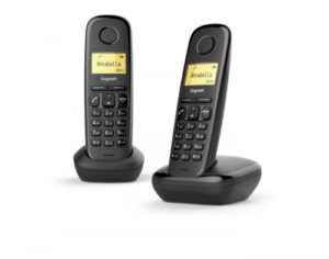 Gigaset A170 Duo Teléfono DECT/analógico Negro Identificador de llamadas