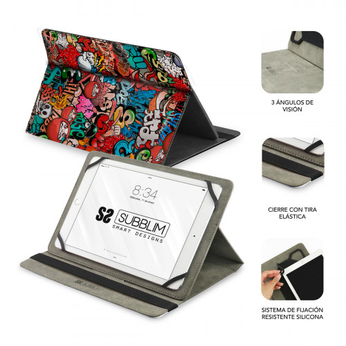 SUBBLIM Funda Tablet Universal TRENDY CASE GRAFFITI 10.1" - Imagen 3