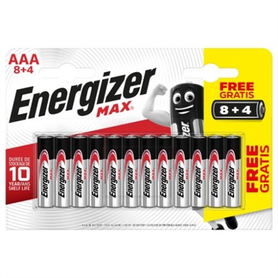 BLISTER 8 + 4 PILAS MAX TIPO LR03 (AAA) ENERGIZER E301531207 - Imagen 2
