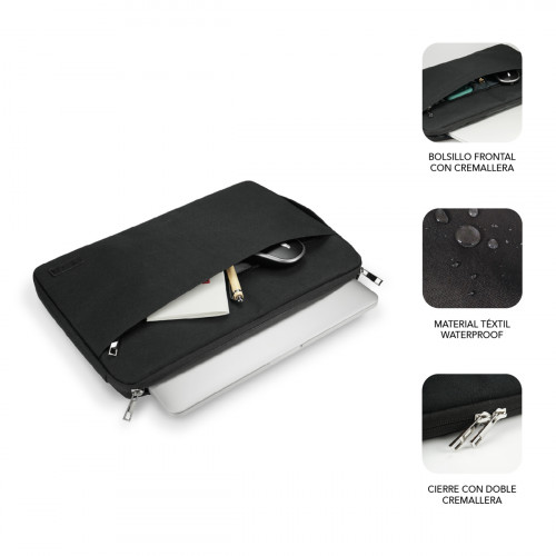 SUBBLIM Funda Ordenador Urban Laptop Sleeve 13,3-14" Black - Imagen 3