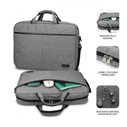 SUBBLIM Maletín Ordenador Elite Laptop Bag 15,6" Grey - Imagen 3