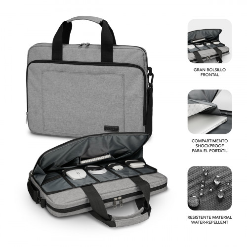 SUBBLIM Maletín Ordenador Air Padding Laptop bag 13,3-14" Grey - Imagen 3