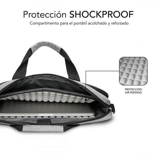 SUBBLIM Maletín Ordenador Air Padding Laptop bag 13,3-14" Grey - Imagen 4