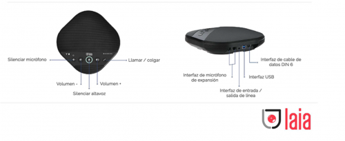 LAIA T-POD USB MICROFONO-ALTAVOZ NEGRO USB Y BT 4 MICROS DIGITALES (5 METROS) (TPBT) - Imagen 3