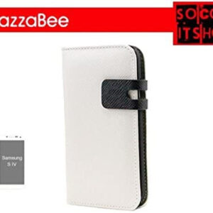 FUNDA WAZZABEE PARA SAMSUNG S IV POLIPIEL, MARCO INT. PLASTICO,CIERRE MAGNETICO,BLANCO (WB-S4-WP-WH)