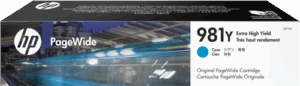 HP Cartucho original PageWide 981Y cian de alto rendimiento