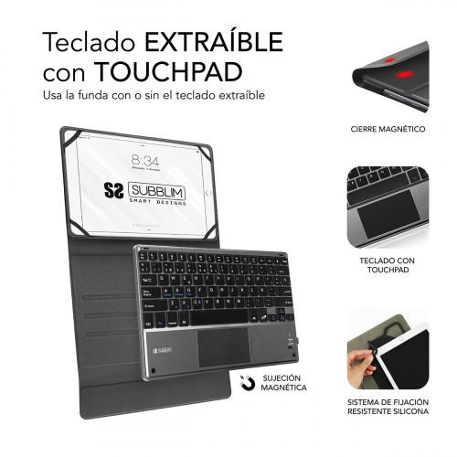 SUBBLIM Funda con Teclado KEYTAB PRO BLUETOOTH 10,1" TOUCHPAD Black - Imagen 4