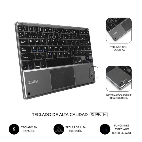 SUBBLIM Funda con Teclado KEYTAB PRO BLUETOOTH 10,1" TOUCHPAD Black - Imagen 6