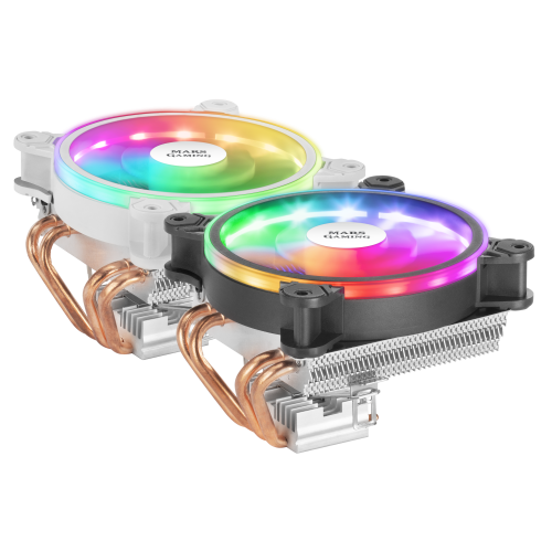 MARS GAMING MCPU220 CPU COOLER, ARGB 12CM PWM FAN, 4X HEATPIPE, 140W, BLACK - Imagen 6