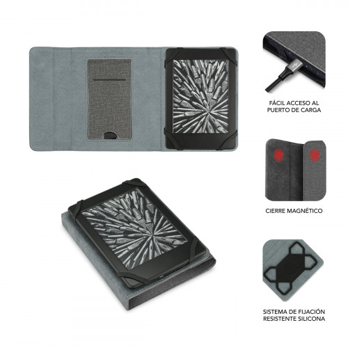 SUBBLIM FUNDA EBOOK CLEVER STAND 6'' GREY - Imagen 3