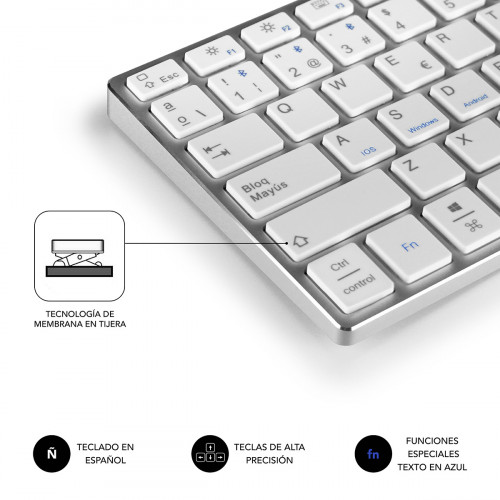 SUBBLIM Teclado Wireless Bluetooth Aluminio Advance Compact - Imagen 6