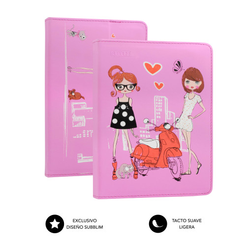 SUBBLIM Funda Tablet Universal TRENDY CASE FASHION GIRLS 10.1" - Imagen 4