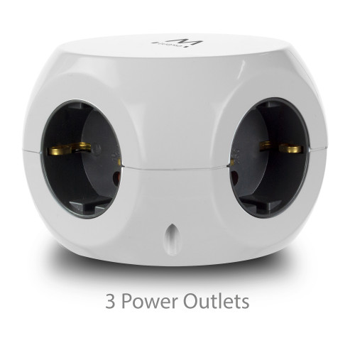 Ewent EW3939 base múltiple 1,5 m 3 salidas AC Interior Blanco - Imagen 3