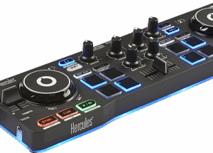 Hercules Starlight Mesa de mezclas con opción de realizar scratch conectando un CDJ 2 canales Negro