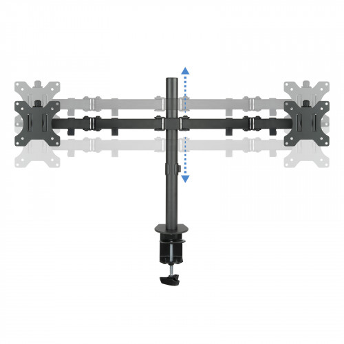 TooQ Soporte de Mesa Giratorio e Inclinable para 2 Pantallas (Monitor / TV Plasma / LCD / LED) 13” – 32”, de Dos Brazos, Negro - Imagen 3