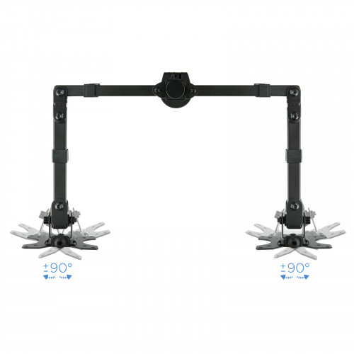 TooQ Soporte de Mesa Giratorio e Inclinable para 2 Pantallas (Monitor / TV Plasma / LCD / LED) 13” – 32”, de Dos Brazos, Negro - Imagen 6