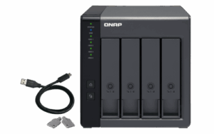 QNAP TR-004 unidad de disco multiple Negro