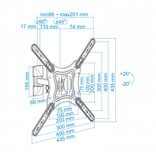 TooQ Soporte Giratorio e Inclinable para Monitor / TV LCD - Imagen 11