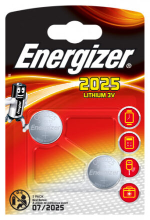 BLISTER 2 PILAS DE BOTON MODELO CR2025 ENERGIZER E301021501