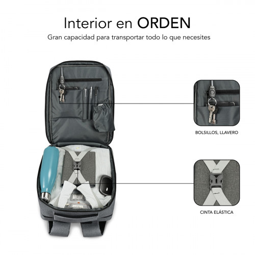 SUBBLIM MOCHILA TRAVELLER AIR PADDING 15.6'' GREY - Imagen 7
