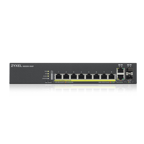 Zyxel GS2220-10HP-EU0101F switch Gestionado L2 Gigabit Ethernet (10/100/1000) Energía sobre Ethernet (PoE) Negro - Imagen 3