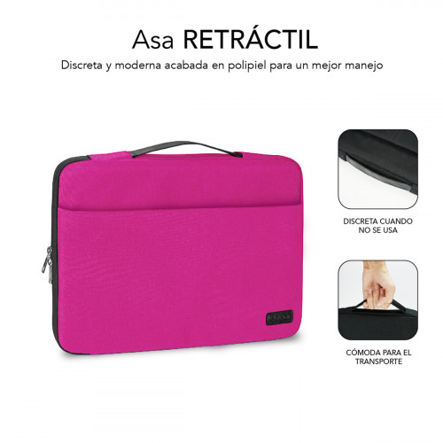 SUBBLIM Funda Ordenador Elegant Laptop Sleeve 15,6" Pink - Imagen 4