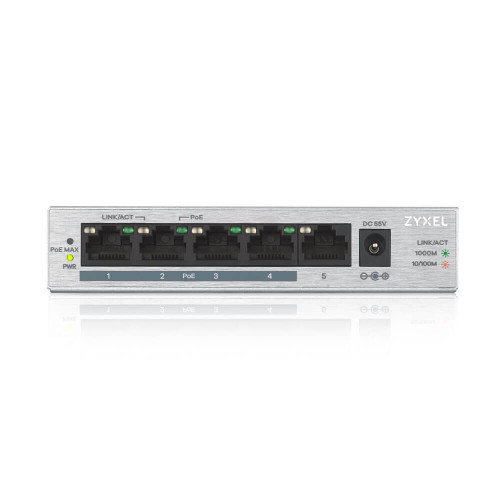 Zyxel GS1005HP No administrado Gigabit Ethernet (10/100/1000) Energía sobre Ethernet (PoE) Plata - Imagen 3