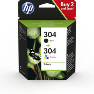 HP Paquete de 2 cartuchos de tinta Original 304 negro/tricolor
