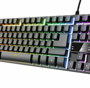 Trust GXT 833 Thado teclado USB Español Negro, Plata