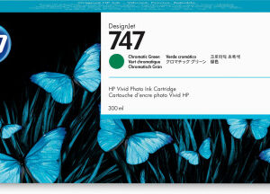 HP Cartucho de tinta verde cromática DesignJet 747 de 300 ml