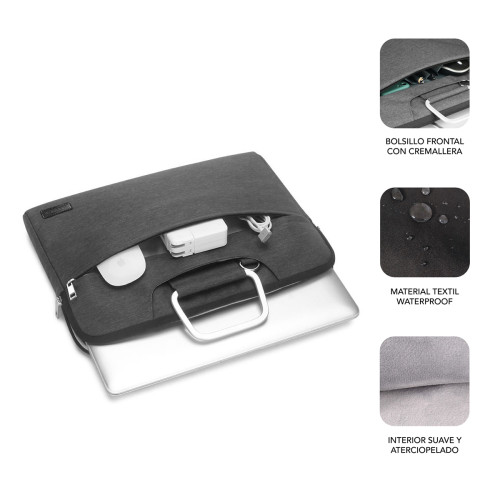SUBBLIM Funda Ordenador Business Laptop Sleeve 15,6" Grey - Imagen 3