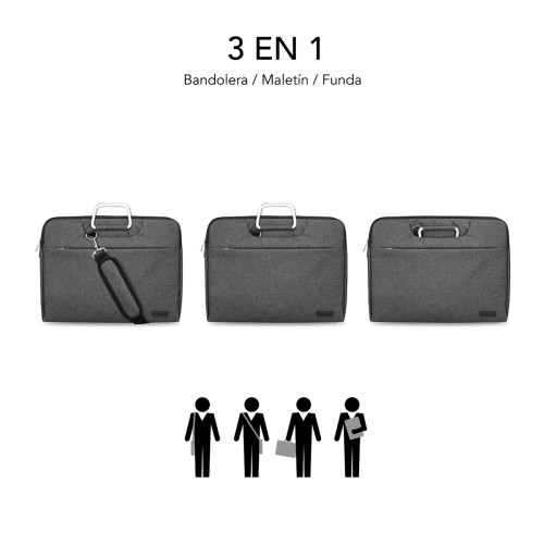 SUBBLIM Funda Ordenador Business Laptop Sleeve 15,6" Grey - Imagen 6