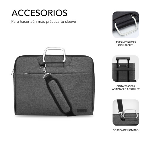 SUBBLIM Funda Ordenador Business Laptop Sleeve 15,6" Grey - Imagen 7