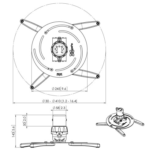 VOGELS PPC 2500 PROJECTOR CEILLING MOUNT - Imagen 3