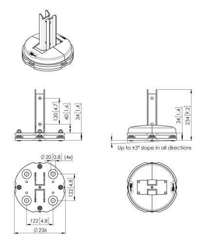 SOPORTE VOGELS GAMA PROFESIONAL COMPONENTES PARA VIDEO WALL TECHO PFF 7965 CONNECT-IT FLOOR MOUNTING PLATE NEGRO (PFF7965) - Imagen 3