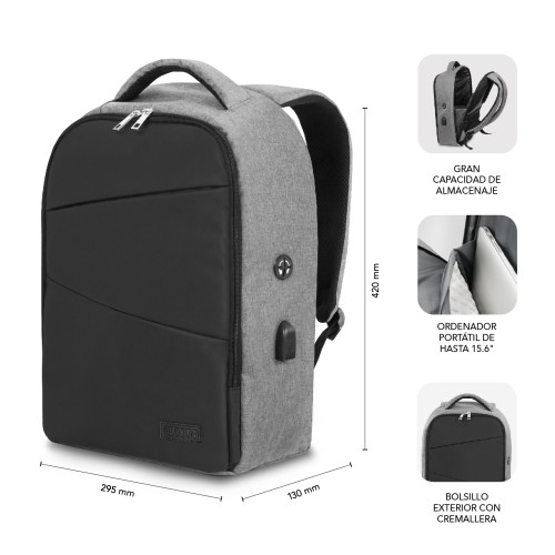 MOCHILA ANTIRROBO SECURE V2 AP ANTITHEFT BACKPACK 16" BLACK - Imagen 5