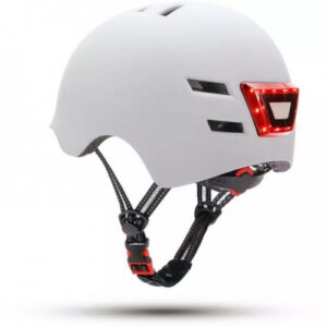 YOUIN CASCO CON LED FRONTAL Y TRASERO BLANCO (TALLA L)