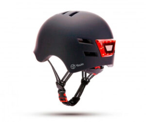 YOUIN CASCO CON LED FRONTAL Y TRASERO NEGRO (TALLA M)