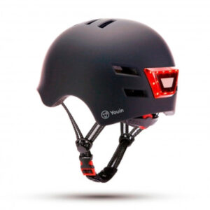 YOUIN CASCO CON LED FRONTAL Y TRASERO NEGRO (TALLA M)