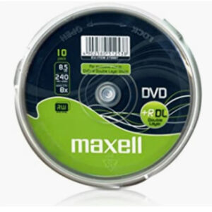 MAXELL DVD 8,5 GB. GRABABLE. DOBLE CAPA. TARRINA 10 UNIDADES. 4X