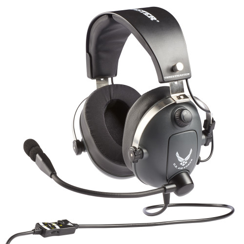 Thrustmaster 4060196 auricular y casco Auriculares Alámbrico Aviación/Control de tráfico aéreo Gris - Imagen 2